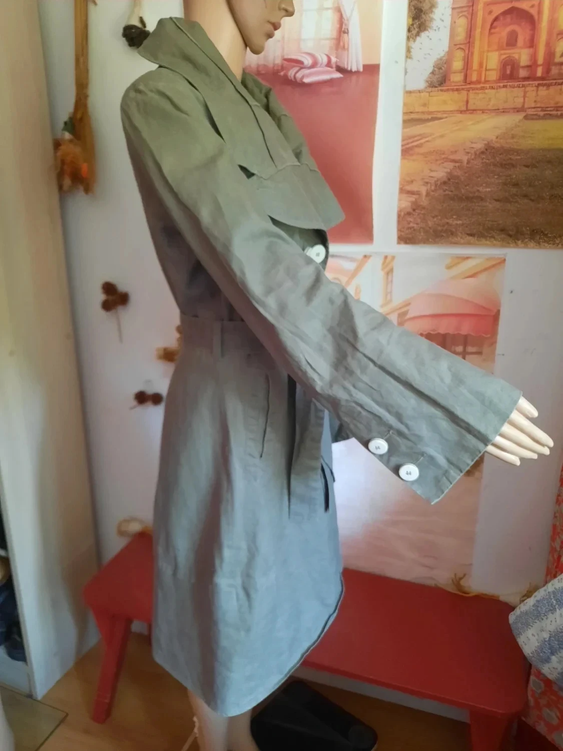 🥀Trench novo em Linho grosso, feminino Tamanho 40.One Step. – photo 3